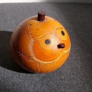 Peruvian folk art gourd hand painted owl dish -  Lucuma Design